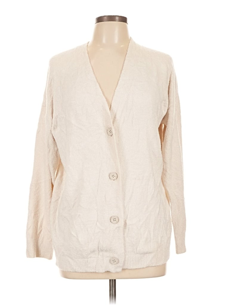 Pre-owned Barefoot Dreams Cozychic Lite Cardigan Sweater In Tan