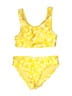 Breaking Waves Floral Yellow Two Piece Swimsuit Size 6 - 6X - photo 1