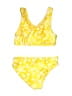 Breaking Waves Floral Yellow Two Piece Swimsuit Size 6 - 6X - photo 2