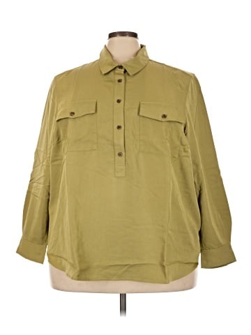 Lands' End 3/4 Sleeve Button-Down Shirt (view 1)