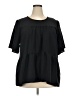 Arula 100% Polyester Black Short Sleeve Blouse Size 3X - photo 1