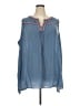 Terra & Sky Blue Sleeveless Blouse Size 3X - photo 1