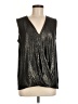 Lisa Rinna Metallic Silver Sleeveless Blouse Size M - photo 1