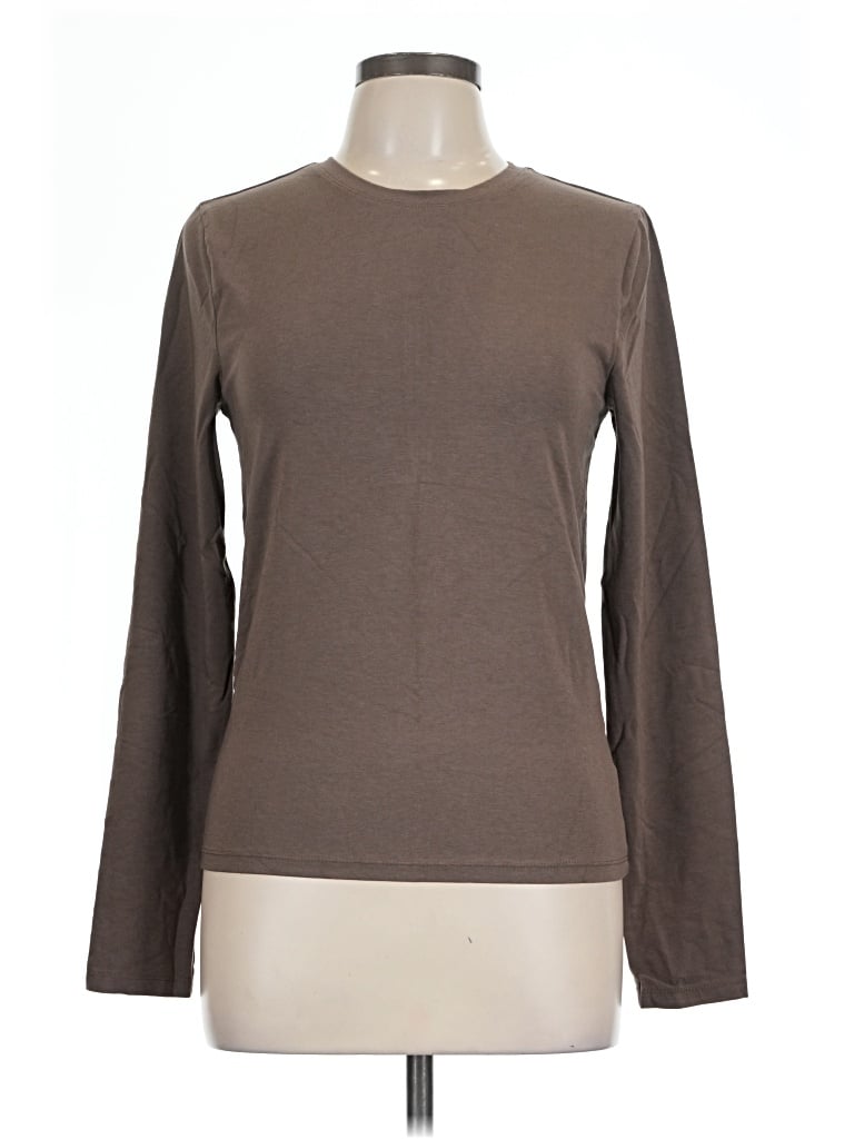 Pre-owned Gap Body Long Sleeve T-shirt In Brown
