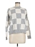 T Tahari Checkered-gingham Gray Pullover Sweater Size M - photo 1