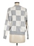 T Tahari Checkered-gingham Gray Pullover Sweater Size M - photo 2
