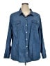 Catherines 100% Cotton Blue Long Sleeve Button-Down Shirt Size 2X - photo 1