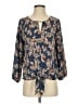 West Kei 100% Polyester Blue 3/4 Sleeve Blouse Size S - photo 1