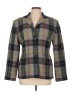 Evan Picone 100% Lambswool Plaid Gray Wool Blazer Size 12 - photo 1