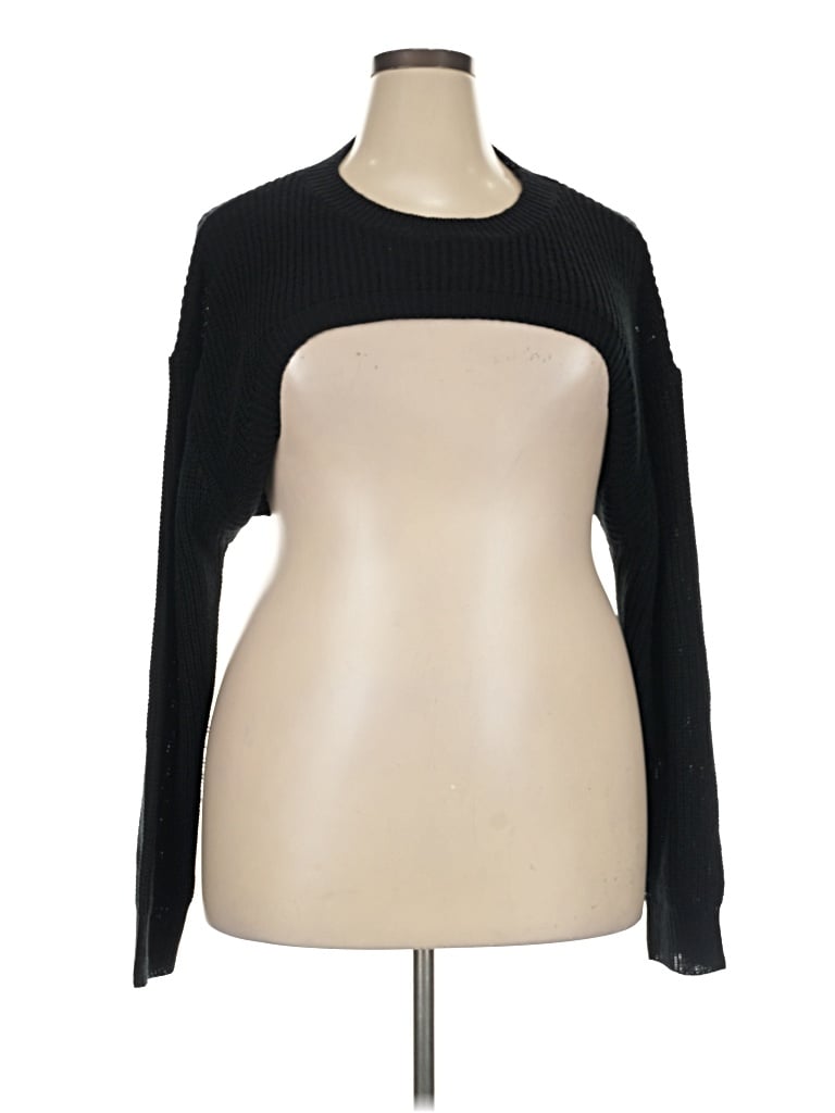 Pre-owned Shein Curve Cardigan Sweater In Black