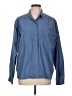 EMS 100% Nylon Solid Blue Long Sleeve Button-Down Shirt Size L - photo 1