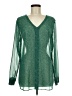 CAbi 100% Polyester Green Long Sleeve Blouse Size M - photo 1