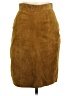 Express 100% Leather Solid Brown Casual Skirt Size 7 - photo 1