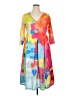 Unbranded Print Orange Casual Dress Size 16 (estimated) - photo 1