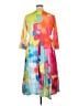 Unbranded Print Orange Casual Dress Size 16 (estimated) - photo 2