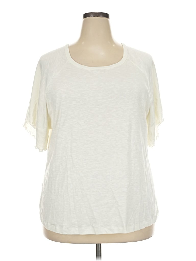 Pre-owned Ava & Viv Short Sleeve T-shirt In Ivory