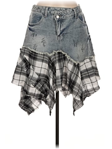 Romwe Denim Skirt (view 1)