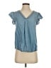 Mine 100% Lyocell Blue Short Sleeve Blouse Size S - photo 1