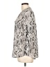 Express Outlet 100% Polyester Animal Print Silver 3/4 Sleeve Blouse Size L - photo 5