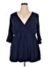 Torrid Blue 3/4 Sleeve Blouse Size 2X Plus (2) - photo 1