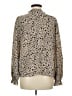 Shein 100% Polyester Animal Print Tan Long Sleeve Blouse Size M - photo 2