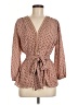 Max Studio 100% Polyester Brown Long Sleeve Blouse Size M - photo 1