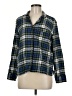 Gap Body Plaid Blue 3/4 Sleeve Button-Down Shirt Size M - photo 1