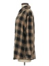 Shein Plaid Brown Long Sleeve Button-Down Shirt Size M - photo 5