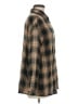 Shein Plaid Brown Long Sleeve Button-Down Shirt Size M - photo 4