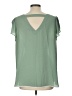 Ann Taylor LOFT Outlet 100% Polyester Green Short Sleeve Blouse Size L - photo 2