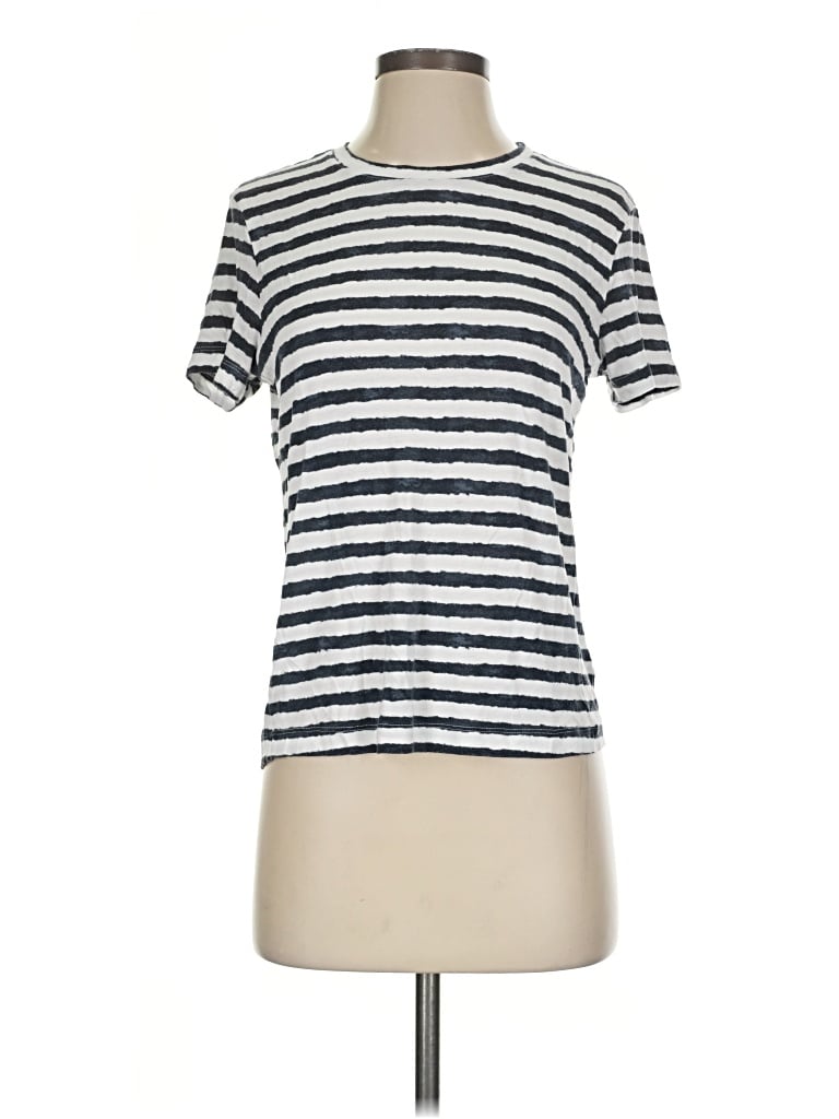Pre-owned Three Dots Short Sleeve T-shirt In Silver