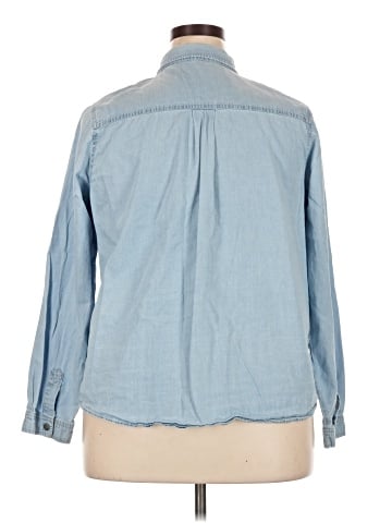 ELOQUII Long Sleeve Button-Down Shirt (view 2)