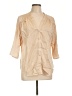 Blooming Jelly Tan 3/4 Sleeve Blouse Size L - photo 1