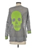 Autumn Cashmere 100% Cotton Metallic Silver Gray Pullover Sweater Size S - photo 2