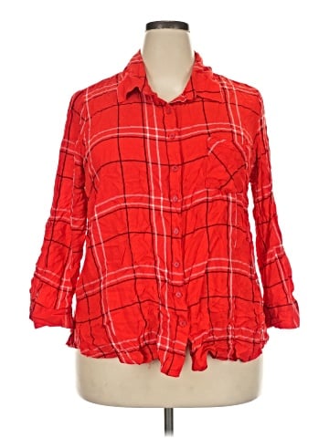 Faded Glory 3/4 Sleeve Button-Down Shirt (view 1)