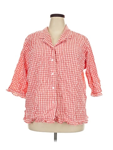Denim & Co 3/4 Sleeve Button-Down Shirt (view 1)