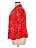 Faded Glory 100% Rayon Plaid Red 3/4 Sleeve Button-Down Shirt Size 2X - photo 5