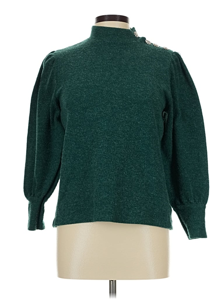 Pre-owned Como Blu Turtleneck Sweater In Green