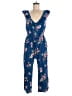 Xhilaration Floral Blue Jumpsuit Size M - photo 1