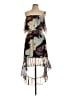 Moda International 100% Polyester Print Brown Black Cocktail Dress Size L - photo 1