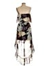 Moda International 100% Polyester Print Brown Black Cocktail Dress Size L - photo 2