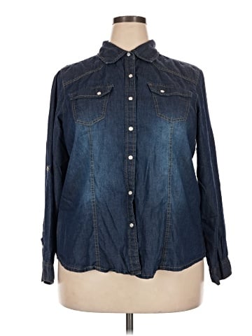 New Look Long Sleeve Button-Down Shirt (view 1)