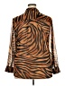 Chico's 100% Polyester Animal Print Brown Long Sleeve Blouse Size 18 - photo 2