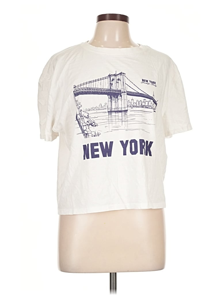 Pre-owned Primark Short Sleeve T-shirt In Ivory