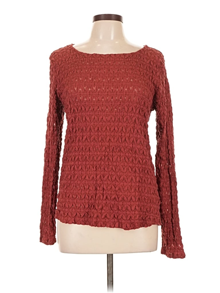 Pre-owned Maurices Long Sleeve Top Red Boatneck Tops