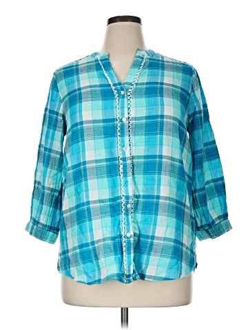 Soft Surroundings 3/4 Sleeve Button-Down Shirt (view 1)