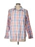 L.L.Bean 100% Cotton Plaid Orange 3/4 Sleeve Button-Down Shirt Size L - photo 1