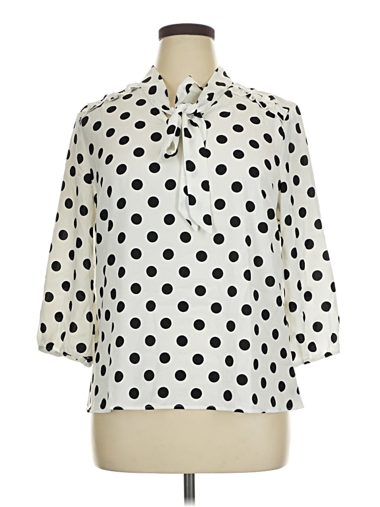 Allegra K 3/4 Sleeve Blouse In Ivory