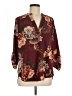 Entro 100% Polyester Floral Burgundy 3/4 Sleeve Blouse Size M - photo 1