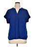 Apt. 9 100% Polyester Blue Short Sleeve Blouse Size XL - photo 1